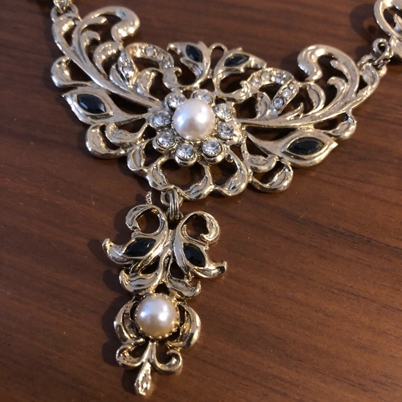 Vintage signed Gemcraft Craft necklace w Pearl - Picture 7 of 8